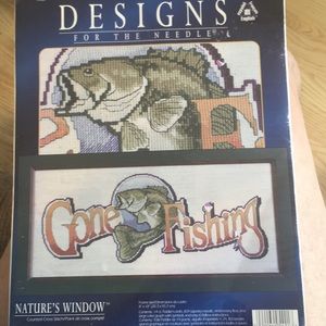 Designs for the needle cross stitch kit fishing